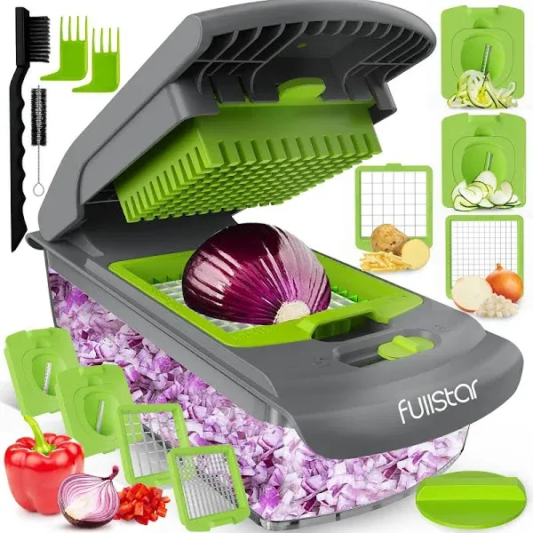 Fullstar Vegetable Chopper - Food Chopper - Onion Chopper - Vegetable Slicer & Spiralizer - Veggie Chopper with Container - Kitchen Gadgets - Home