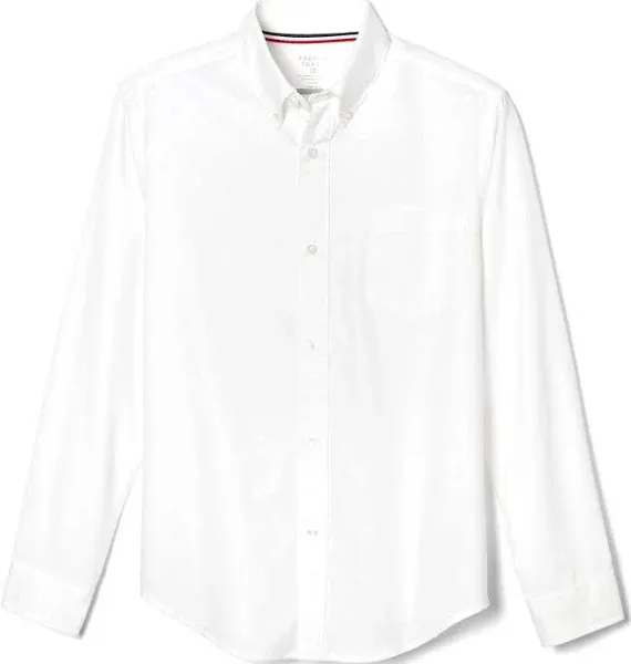 Boys Long Sleeve Oxford Shirt (Standard &amp; Husky), White, 12