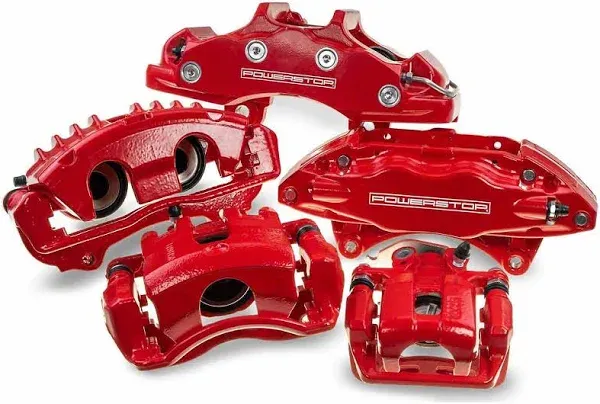 Power Stop 94-04 Ford Mustang Rear Red Calipers w/Brackets - Pair