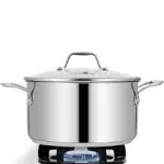 NutriChef Heavy Duty 8 Quart Stainless Steel Soup Stock Pot with Handles and Lid