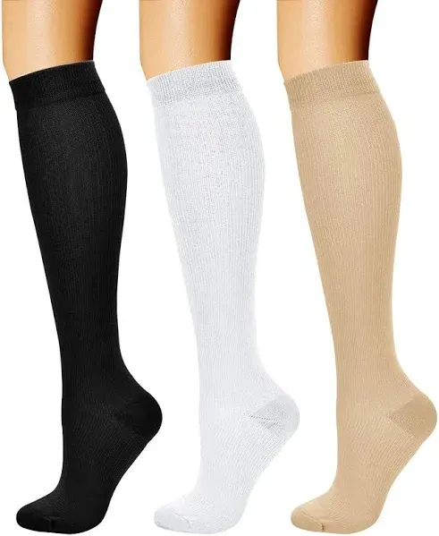 CHARMKING Compression Socks for Women & Men Circulation 15-20 mmHg is Best Athletic for Running