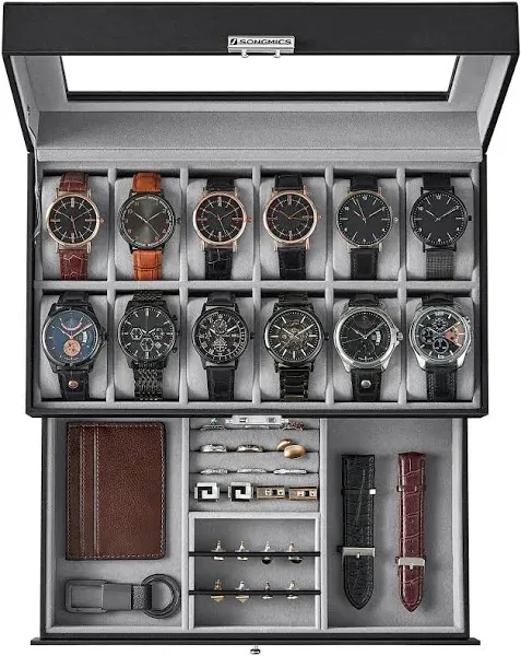 Watch Box 12 Men's Jewelry Display Case