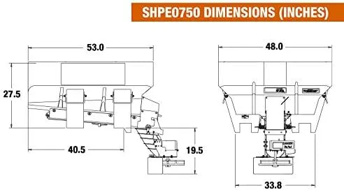 Buyers SHPE0750X SaltDogg Electric Poly Hopper Spreader with Extended Chute