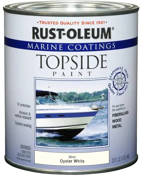 Rust-Oleum 207001 Marine Topside Paint, Oyster White, 1-Quart