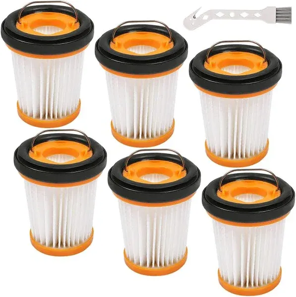 ATXKXE WV201 Filter Fit for Shark Wandvac ION W1 S87 Cordless Handheld Vacuum WV200, WV201, WV205, WV220, Compare to Part # XHFWV200, 8 Pack Filters and 1 Clean Brush