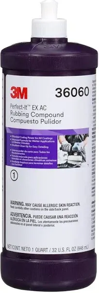 3M Perfect It EX AC Rubbing Compound 36060 Fast Cutting 1 Qt 32 Fl Oz