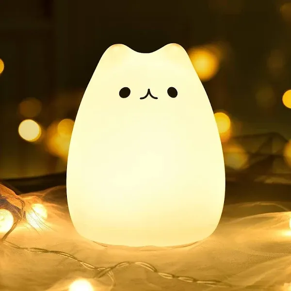 Cat Lampgoline Cute Kitty Night Light Gifts For Women Teen Girls Baby Night Lights For Kids Bedroom Cute Christmas Kitty Sil