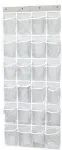 Simple Houseware 24 Pockets Large Clear Pockets Over The Door Hanging Shoe Organizer, Gray (56" x 22.5")