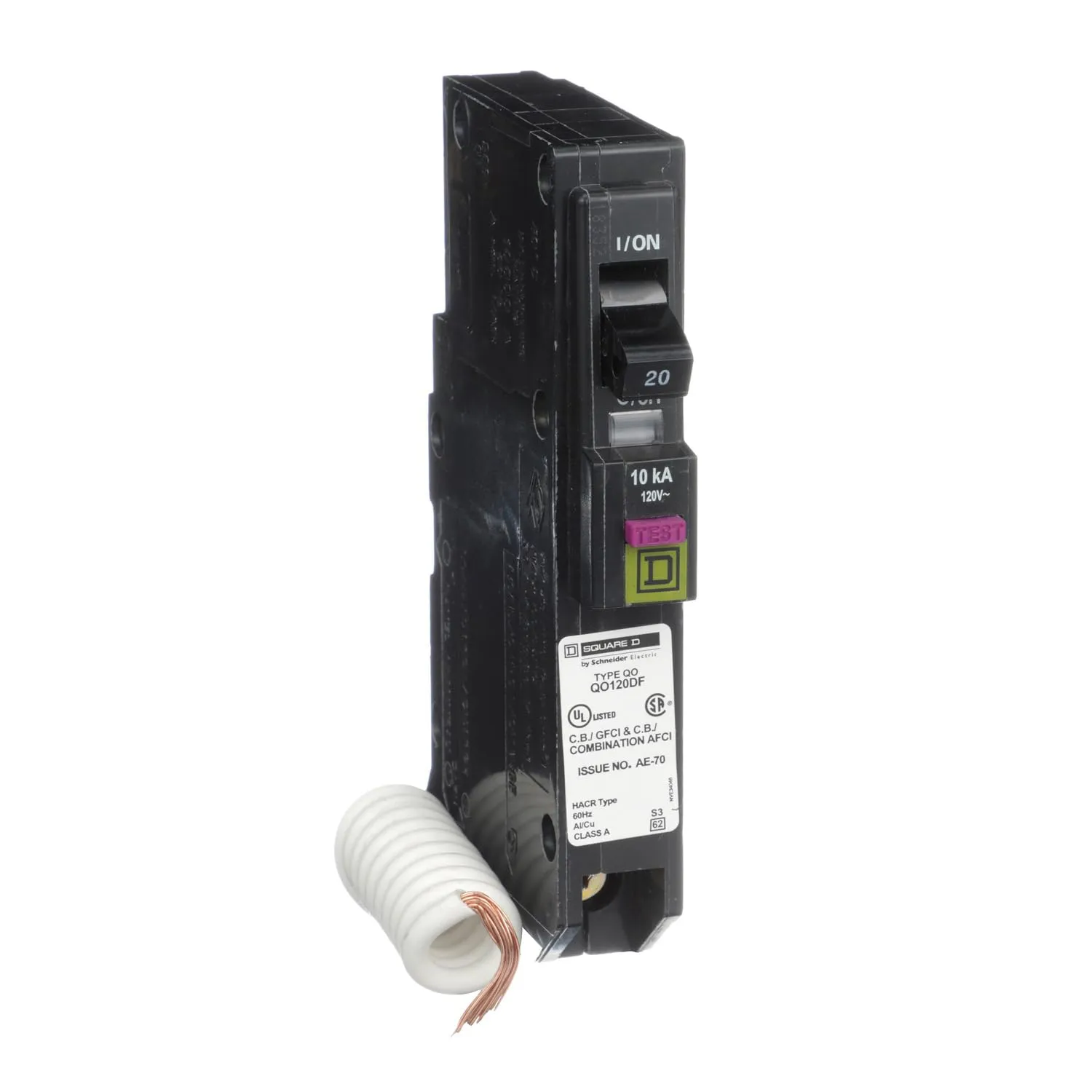 Square D QO120DFC 20A Single-Pole Circuit Breaker