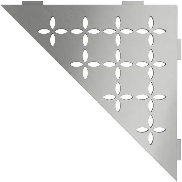 Schluter Shower Corner Shelf-E Floral Design SES1D5EB Brushed Stainless Steel