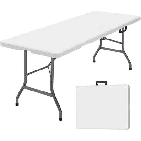 6&#39; Folding Portable Plastic Dining Camp Table White