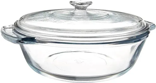 Anchor Hocking 2 Quart Round Glass Casserole Baking Dish