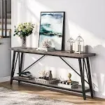 Tribesigns 70.9 Inches Extra Long Sofa Table Behind Couch, Industrial Entry Console Table for Hallway, Entryway & Living Room, Dark Brown