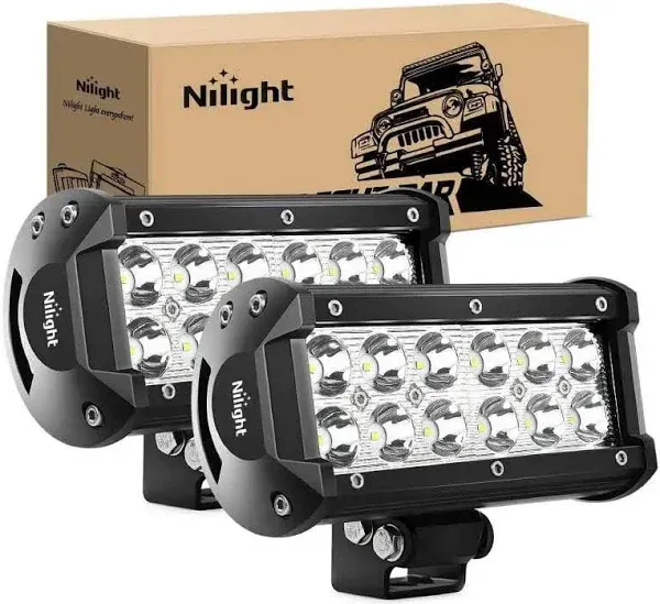 Nilight LED Light Bar 2PCS 36W 6.5Inch Spot LED Off Road Lights Super Bright Driving Fog Light Boat