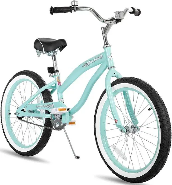 JOYSTAR 20 24 26 inch Beach Cruiser Bike for Kids, Youth, Men and Women Mint Green / 24 inch