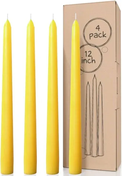 CANDWAX 10 inch Taper Advent Candles 3 Sets - Dripless Taper Candles and Unscented Candlesticks - Long Burning Tapered Candles Perfect As Advent