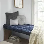 Intelligent Design Azza Poly Chenille Square Floor Pillow Cushion - Navy