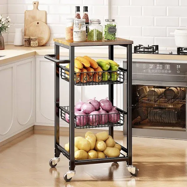 SAYZH 5 Tier Stackable Fruit and Vegetable Storage Cart