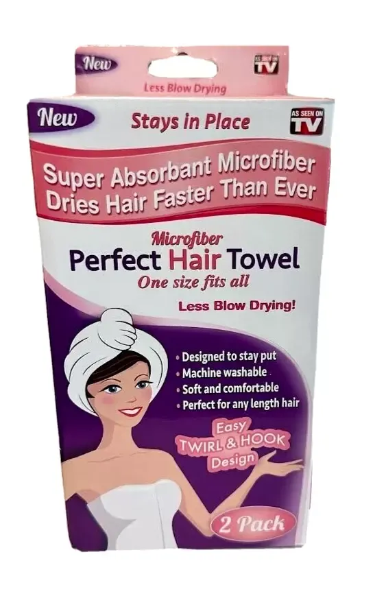 Microfiber “PERFECT” Hair Towel - As Seen On TV! 2-PACK!