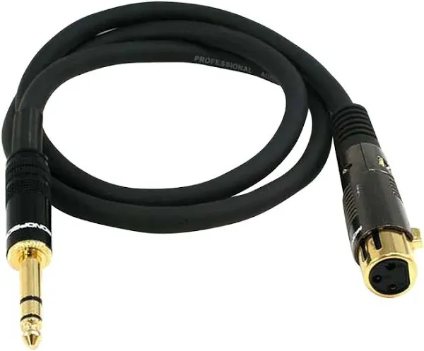 Monoprice 104771 15-Feet Premier Series XLR Female to 1/4-Inch TRS Male 16AWG Cable gold