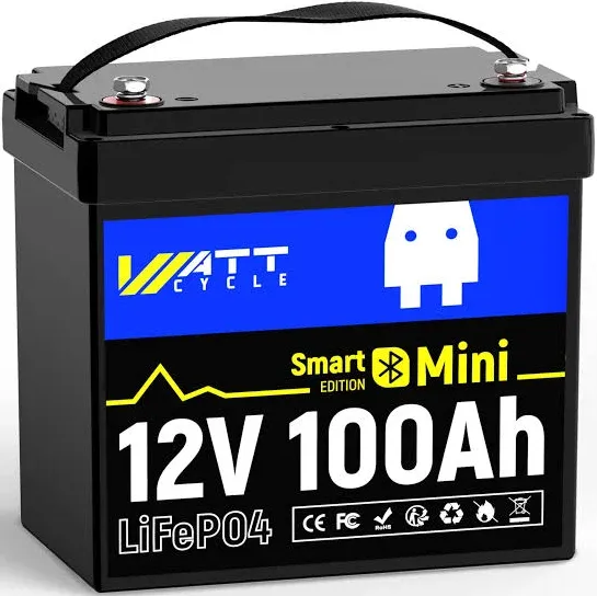 Wattcycle 12V 100Ah Group 24 LiFePO4 Battery