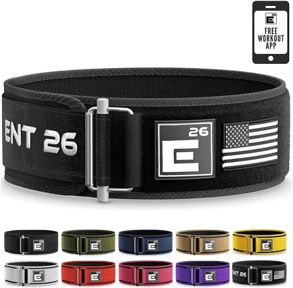 Self Locking Weightlifting Belt Custom Patch Black / Medium