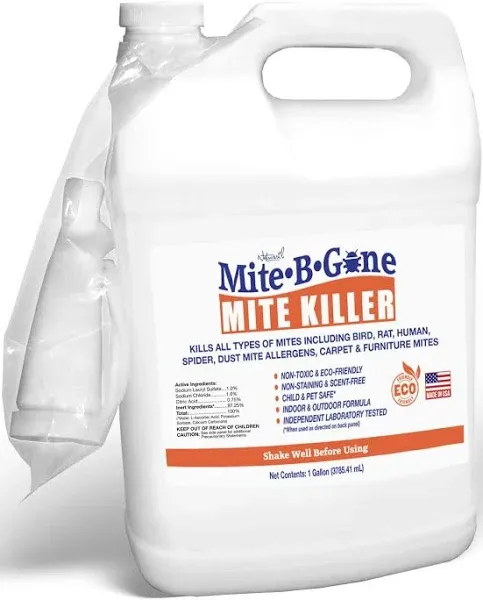 Naturasil Mite Killer Spray by Mite-B-Gone Kills Human Mites, Bird, Dust, Spider, Rat, Turkey, Carpet Mites. Treatment for Homes, Furniture, Bedding