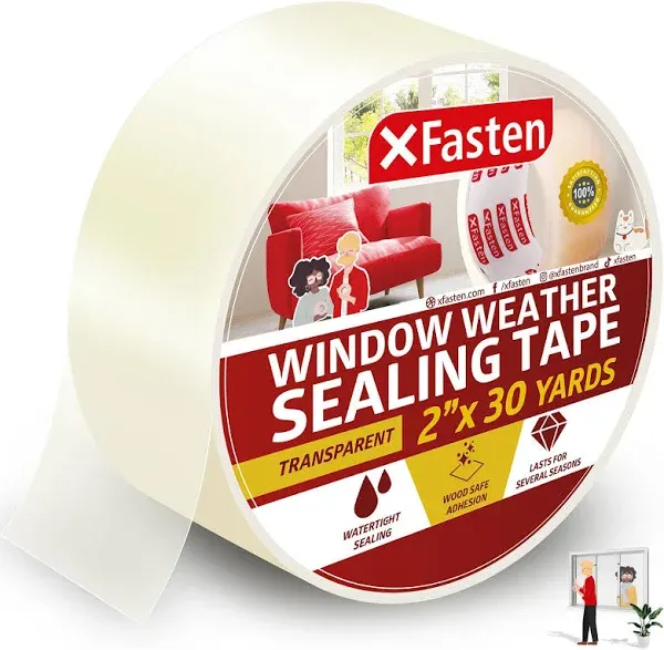 XFasten Window Tape for Winter 2-Inch x 30-Yards 1.5â Core