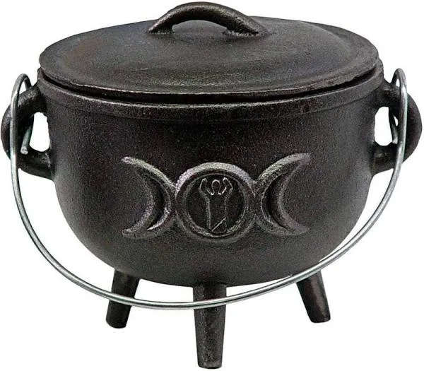 Magick.com Triple Moon Cast Iron Cauldron