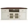 Shelby 60" Corner Tv Stand, White With Mahogany Top - Transitional - Entertainment Centers And Tv Stands - by Pot Racks Plus | Houzz