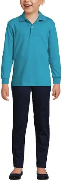 Lands' End Kids Long Sleeve Interlock Polo Shirt