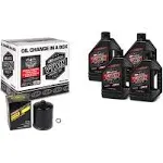 Maxima 90-119014B V-Twin Quick Oil Change Kit Synthetic with Black Filter Twin Cam #90-119014B