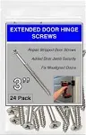 Satin Silver Nickel Wood Screws 9 X 3 Inch – Extra Long Door Hinge Screws - D...