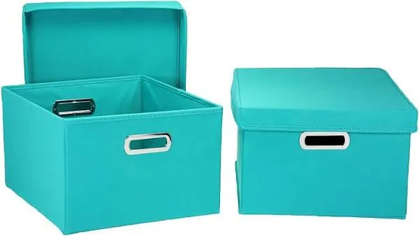 Household Essentials 36-1 Decorative Storage Cube Set with Removable Lids | Aqua