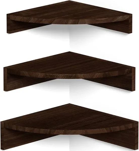 Latitude Run Set of 3 Floating Corner Shelf Wall Mount