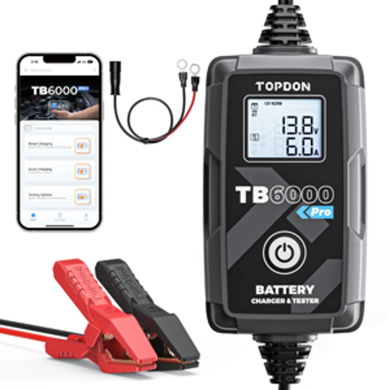 Topdon TB6000Pro 2-in-1 Battery Charger and Tester