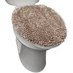 Luxury Plush Chenille Shag Ultra Soft Toilet Lid Cover - Taupe - 18.5&#034;x19.6&#034;