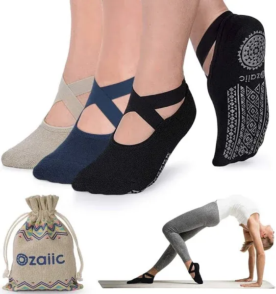 Ozaiic Non Slip Socks for Yoga Pilates Barre Fitness Hospital Socks for Women...