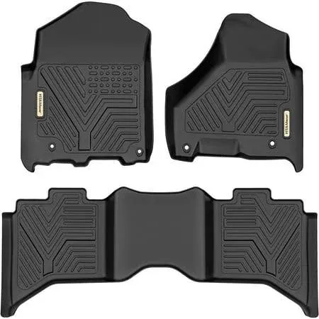 Rvni Floor Mats for 2013-2018 Dodge Ram 1500/2500/3500 Crew Cab 2019-2023 Ram 1500 Classic All Weather