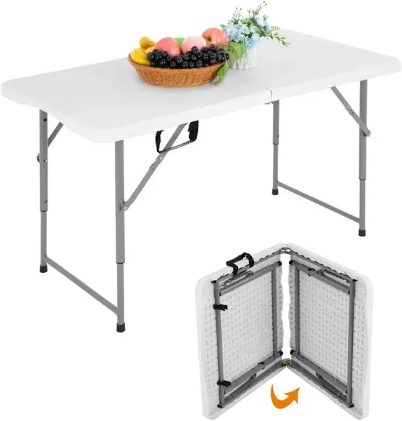 BestOffice Camping Folding 4 Foot Plastic Table