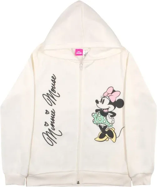 Disney Characters Minnie Mouse Daisy Duck Lilo & Stitch Girls Zip-Up Hoodie, Hooded Sweatshirt for Kids and Toddlers (Size 7-16)