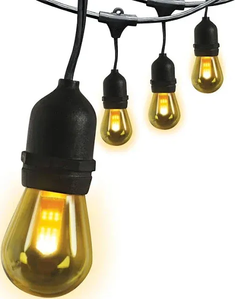 Feit Electric LED String Lights with Flame Bulbs Effect, 12ft Commercial Grade and Shatter Resistant String Lights, 6 Sockets, Linkable, 15,000-Hour Lifetime, SL12-6/FLAME, 7 Bulbs Included