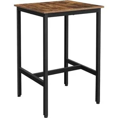 VASAGLE Bar Table, Small Kitchen Dining Table, High Top Pub Table, Height Cocktail Table for Living Room Party, Sturdy Metal Frame, 23.6 x 23.6 x