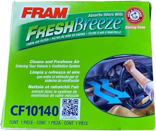 FRAM Fresh Breeze Cabin Air Filter with Arm &amp; Hammer Baking Soda CF10140 for ...