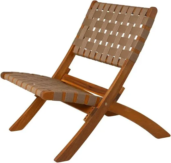 Balkene HomeSava Indoor-Outdoor Folding Chair in Brown Webbing