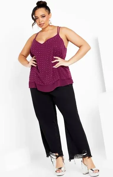 City Chic Women's Plus Size Strappy Nail Top