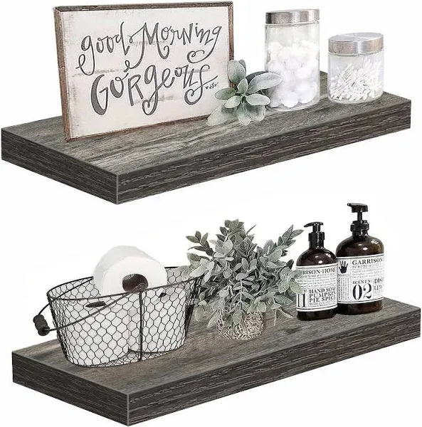 QEEIG Grey Floating Wall Shelf