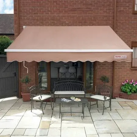 VEVOR Manual Retractable Awning Outdoor Patio Awning Retractable Sun Shade