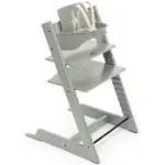 Tripp Trapp High Chair and Cushion with Stokke Tray -- Natural / Glacier Green