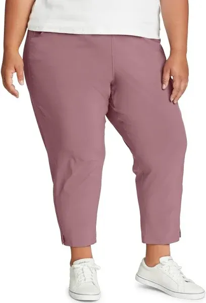 Eddie Bauer Travel Pants Women - Lightweight Elastic Waistband Ankle Pants